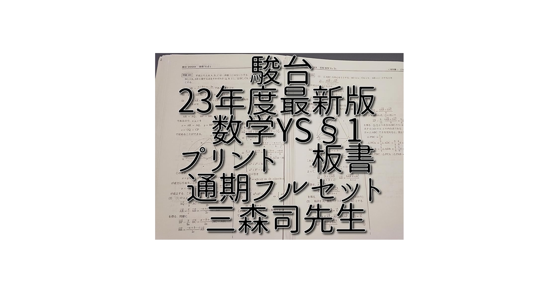 駿台の23年最新三森先生による数学YS§1プリント板書フルセット　河合塾　鉄緑会 駿台の23年最新三森先生による数学YS§1プリント板書フルセット